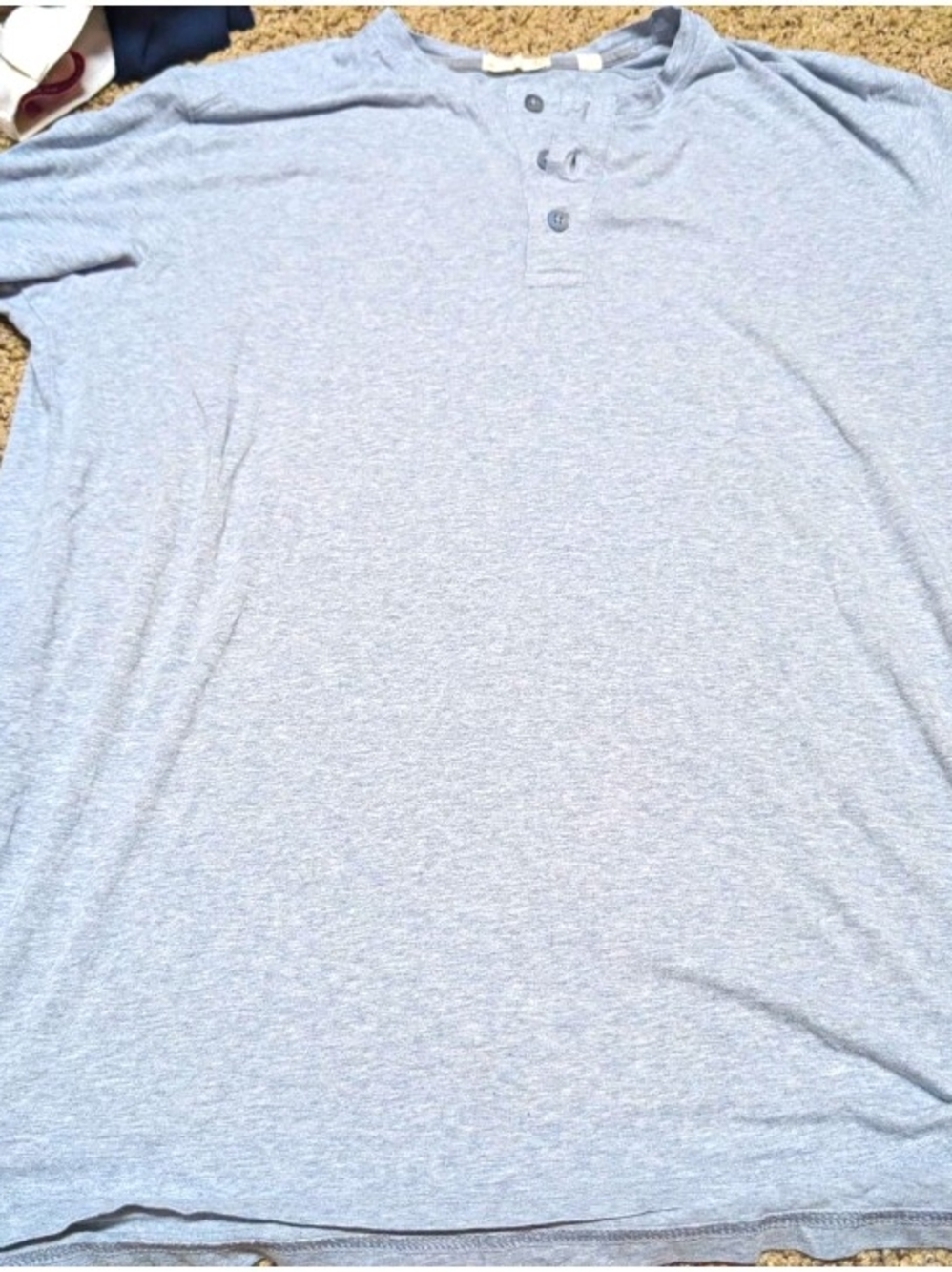 Men's Light Blue Henley Short Sleeve Shirt - Casual Comfort